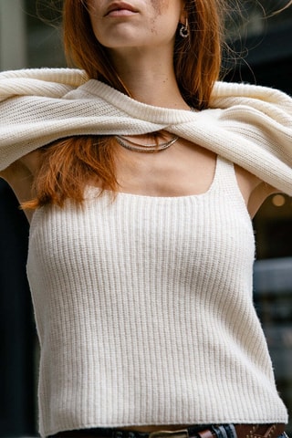 Top et pull en laine Pam - Beige