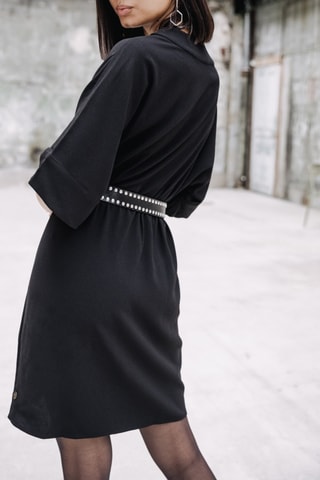 Korte Jurk Roza Plain Color - Zwart - Zwart