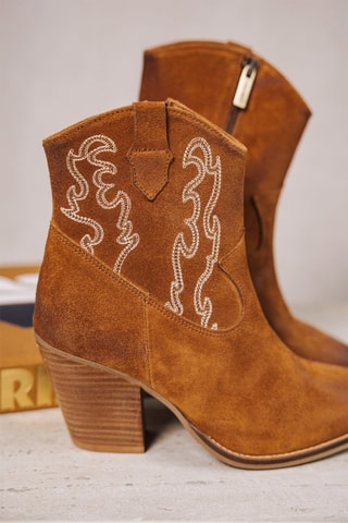 Santiags en nubuck - Marron