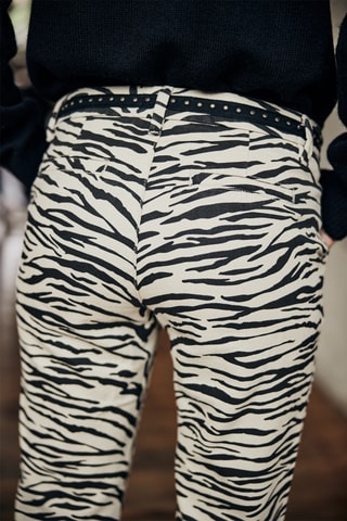 Broek Slim Fit Claudia Kumba - Ecru en Zwart  - Wit en zwart