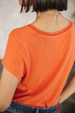 T-shirt en lin - Rouge