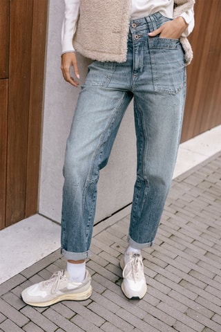 7/8 Jeans Boyfriend Edita Denim Blauw - Lichtblauw