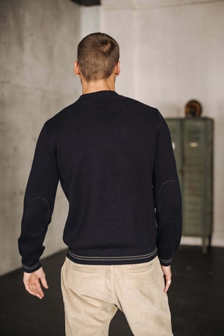 Pull Baton - Bleu foncé