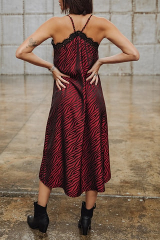 Robe Mia Red Zebra - Noir et rouge