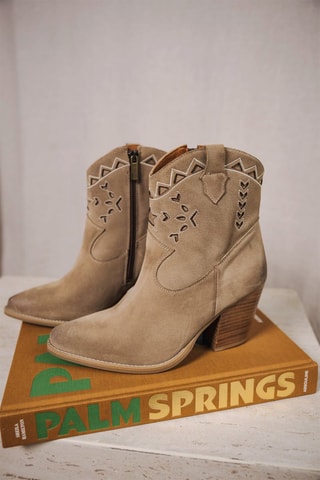Bottines en nubuck - Beige