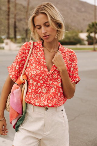 Chemisier Wina Daisy - Rouge