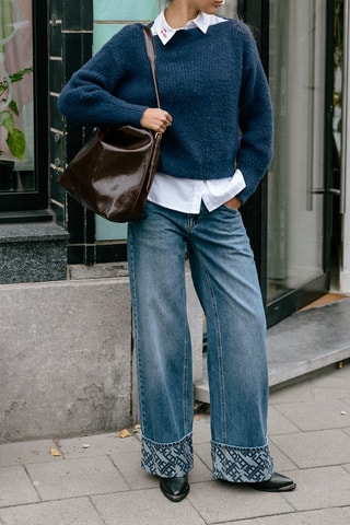 Jean flare taille haute Kate - Bleu