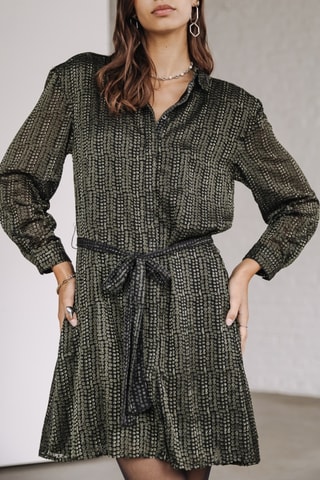 Robe chemise Rawen Écaille - Noir