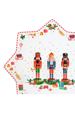 Plato y pala para tarta de porcelana Vintage Nutcracker - 32 cm