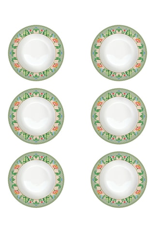 6 platos hondos de porcelana Jungle Vibes - 21,5 cm