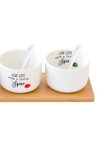 3 boles de porcelana con cuchara Kitchen Elements - 26 x 8 cm