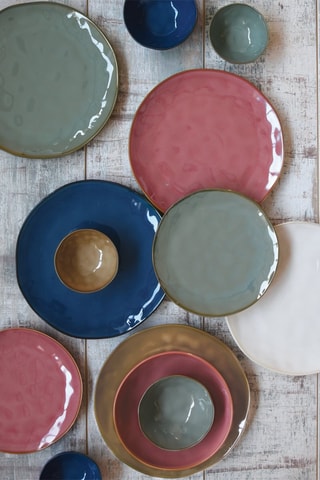 6 platos hondos de porcelana Artesanal - 19 cm