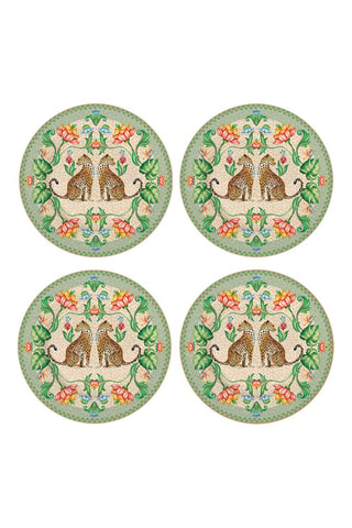 4 platos de postre de porcelana Jungle Vibes - 19 cm