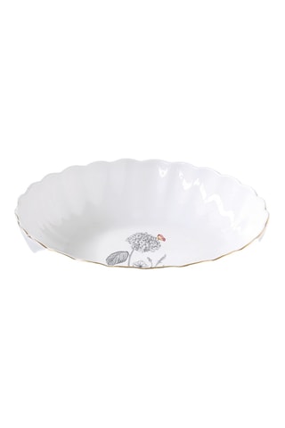 4 platos hondos de porcelana Fleurs et Papillons - 20 cm