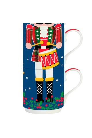 4 tazas apilables de porcelana Christmas Tambourine - 275 ml