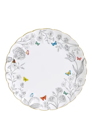 4 platos llanos de porcelana Fleurs et Papillons - 26 cm