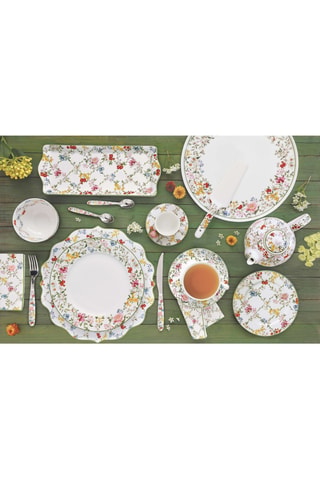 4 platos de postre de porcelana Gardens Dream - 19 cm