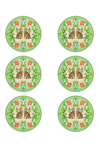 6 platos de postre de porcelana Jungle Vibes - 19 cm