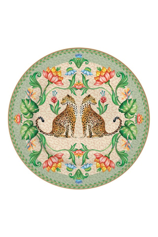 6 platos de postre de porcelana Jungle Vibes - 19 cm
