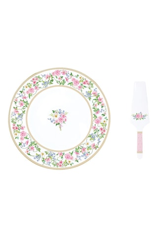 Plato para pastel y pala de porcelana Garden Joy - 32 cm