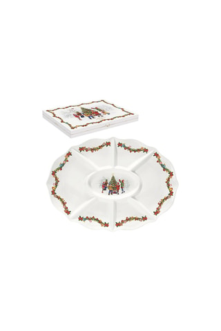 Fuente de porcelana Christmas Round Dance - 42 x 32 x 3 cm
