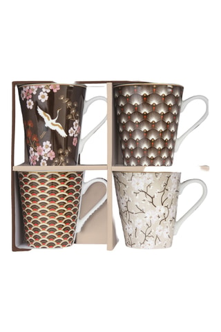 4 tazas de porcelana Oriental - 30 cl