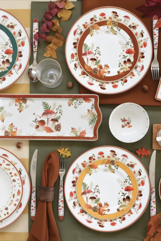 6 platos hondos de porcelana Autumn Breeze - 21,5 cm