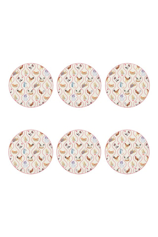 6 platos de postre de porcelana Country Life - 19 cm