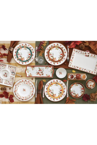 6 platos llanos de porcelana Autumn Breeze - 26,5 cm