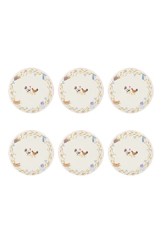 6 platos llanos de porcelana Country Life - 27 cm