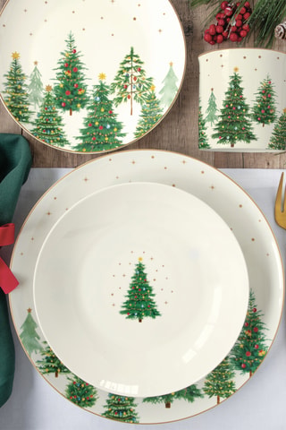 Juego de café de porcelana Festive Tree - 4 personas