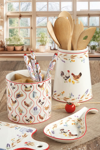 6 platos hondos de porcelana Country Life - 20,5 cm
