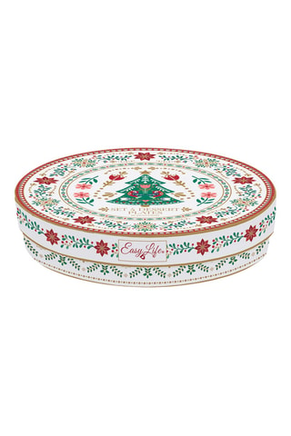 4 platos de postre de porcelana Christmas Folk - 19 cm