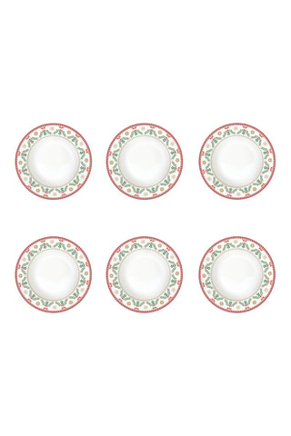 6 platos hondos de porcelana Christmas Folk - 21,5 cm