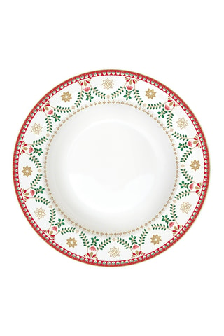 6 platos hondos de porcelana Christmas Folk - 21,5 cm