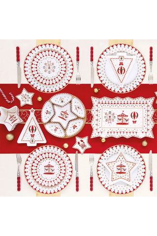 6 platos de postre de porcelana Christmas Wonderland - 19 cm