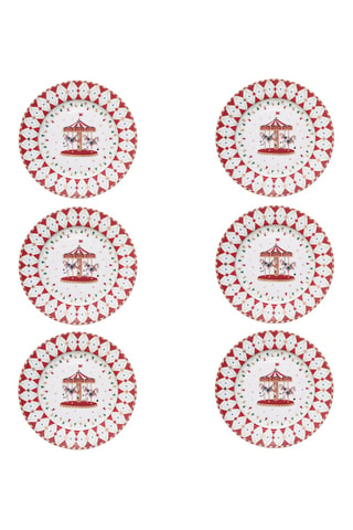6 platos de postre de porcelana Christmas Wonderland - 19 cm