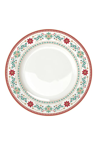 6 platos llanos de porcelana Christmas Folk - 26,5 cm