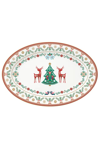 Bandeja de porcelana Christmas Folk - 33,5 x 23,5 cm