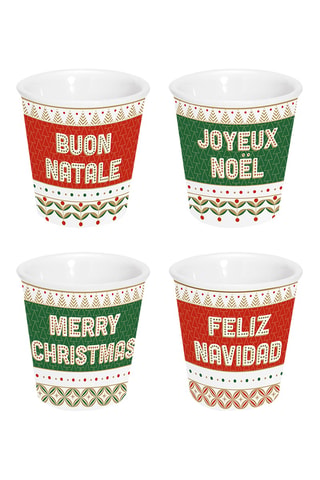 4 tazas de café de porcelana Enjoy Your Christmas - 10 cl