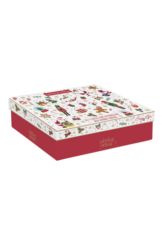 Juego de café de porcelana y bambú Christmas Friends - 4 personas