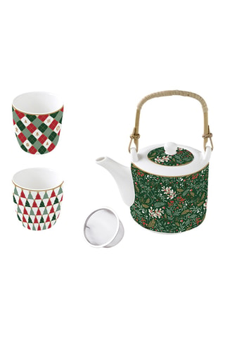 Juego de té de porcelana Fancy Christmas - 4 piezas