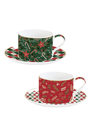 Juego de té de porcelana Fancy Christmas - 2 personas