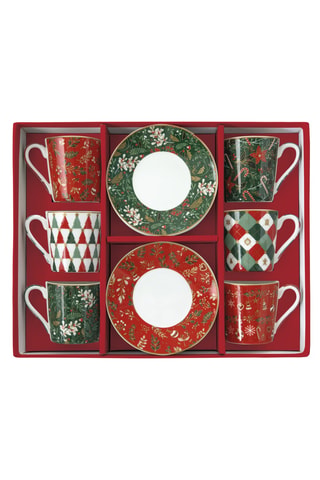 Juego de café de porcelana Fancy Christmas - 6 personas