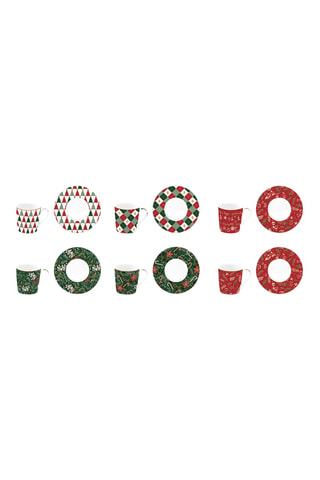 Juego de café de porcelana Fancy Christmas - 6 personas