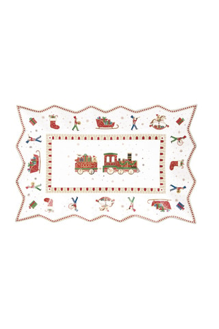 Bandeja de porcelana Polar Express - 35 x 23 x 2 cm
