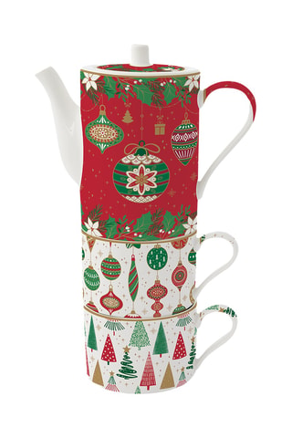 Juego de té de porcelana Jingle Bells - 3 piezas