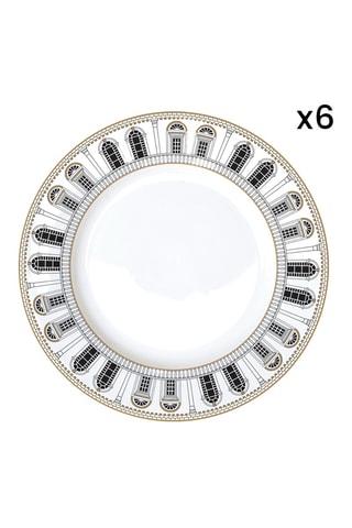 6 platos llanos de porcelana Palazzo - 26,5 cm