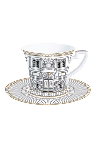Taza de té y platillo de porcelana Palazzo