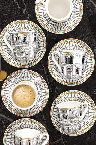Juego de postre de porcelana Palazzo - 2 piezas